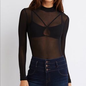 BLACK MESH BODYSUIT
